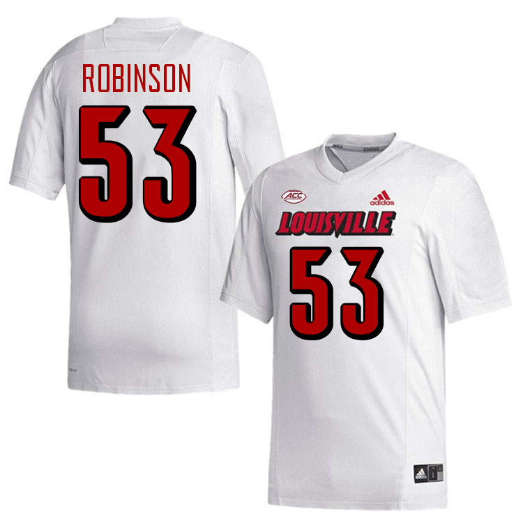 Men #53 Lance Robinson Louisville Cardinals College Football Jerseys Stitched-White